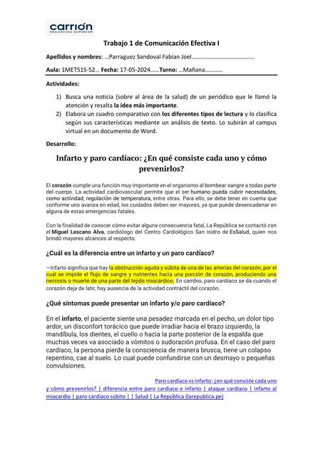 comunicacion efectiva tarea 1 | Fabian Sandoval | uDocz