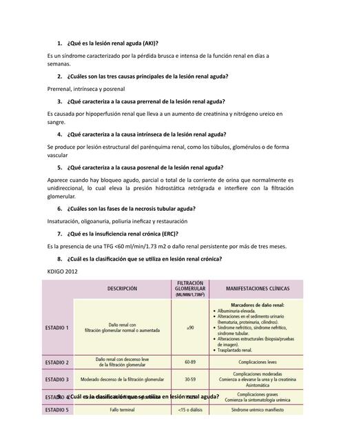 CUESTIONARIO LESIÓN RENAL AGUDA Y LESIÓN RENAL CRÓNICA