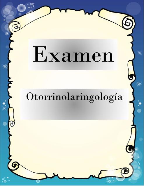 Examen de Otorrinolaringología