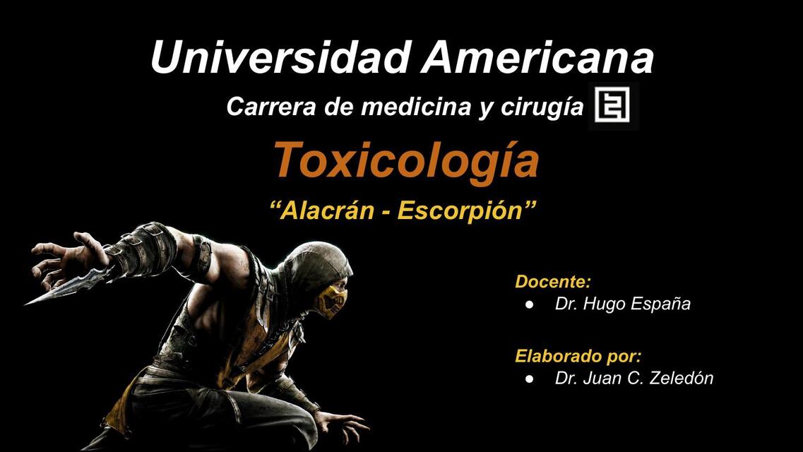 Escorpionismo TOXICOLOGÍA