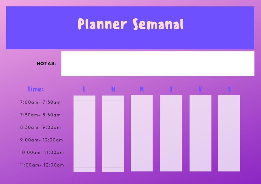 Planeador semanal