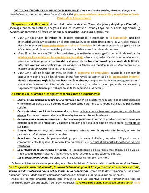 ADM CAP 4 TEORIA DE LOS RECURSOS HUMANOS