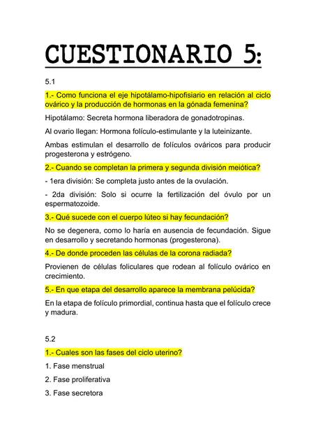 CUESTIONARIO 5 EMBRIOLOGÍA PRÁCTICA