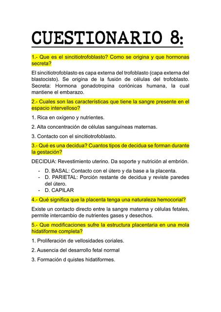 CUESTIONARIO 8 EMBRIOLOGÍA PRÁCTICA