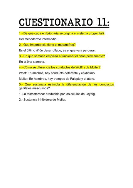 CUESTIONARIO 11 EMBRIOLOGÍA PRÁCTICA