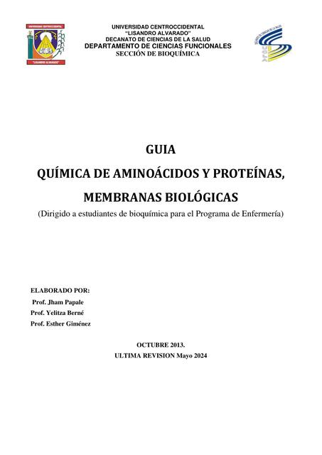 Guia Aminoacidos y proteinas Revision mayo 1