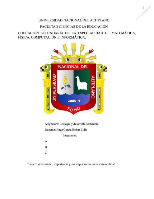 Biodiversidad importancia y sus implicancias en la