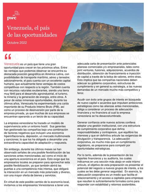 Venezuela el país de las oportunidades