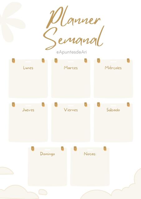 Planner Semanal @ApuntesdeAri