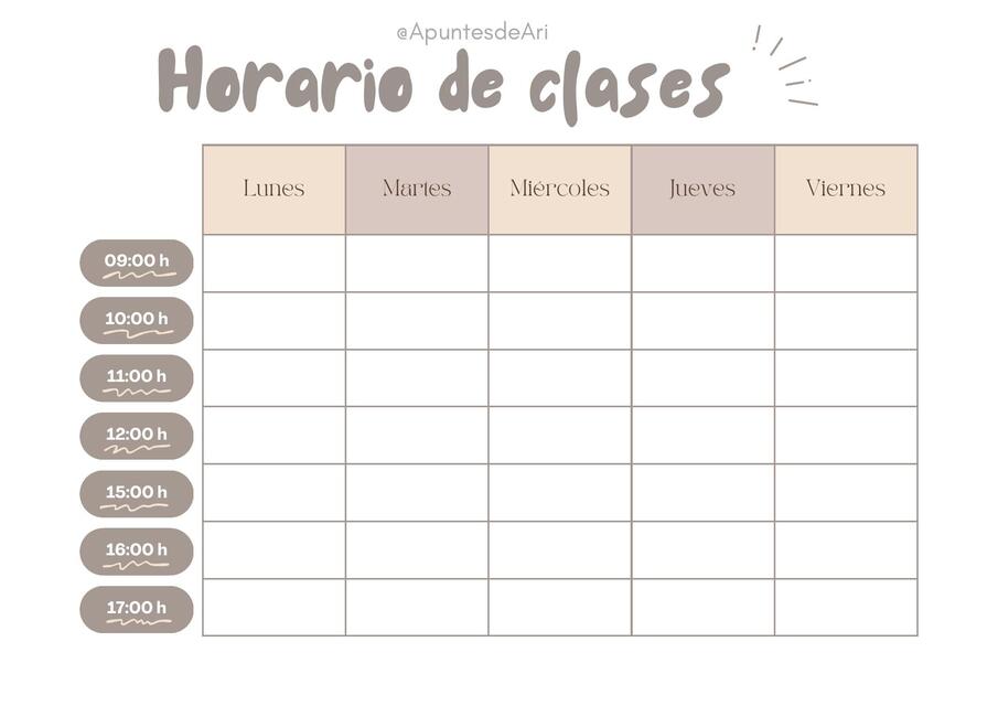 Horario Planificador @ApuntesdeAri