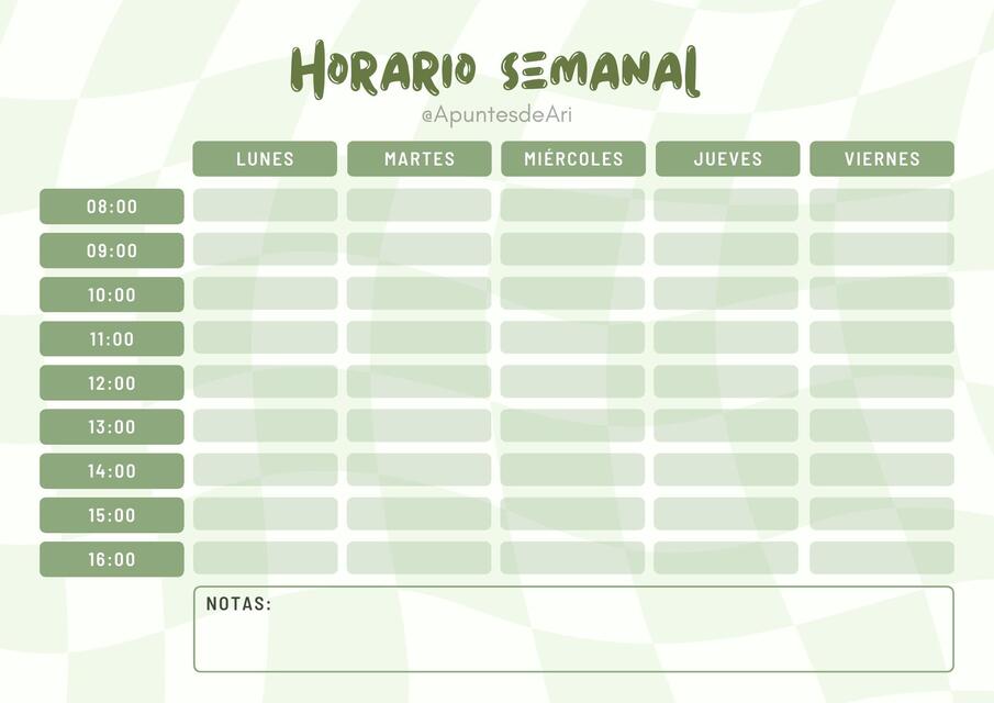 Horario Planificador @ApuntesdeAri