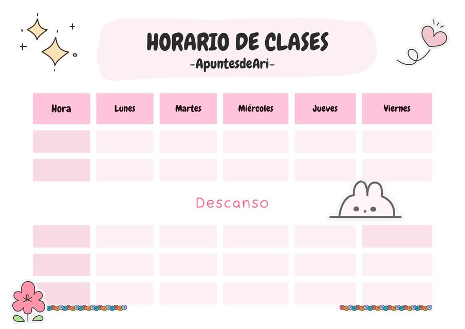 Horario Planificador @ApuntesdeAri