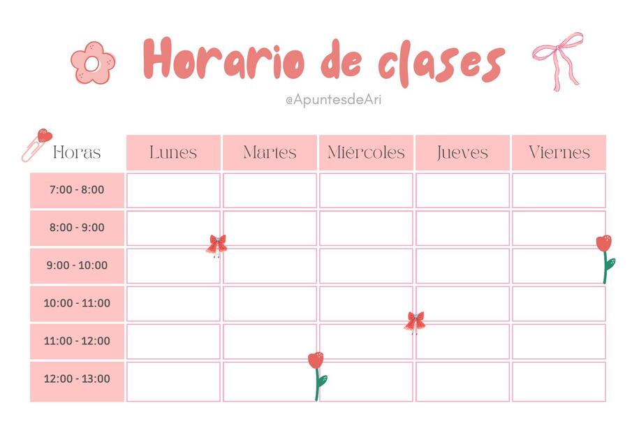 Horario Planificador @ApuntesdeAri