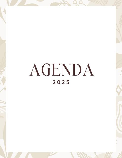 Agenda Mensual Floral 2025