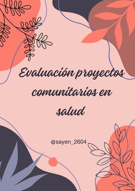 Evaluación proyectos comunitarios en salud