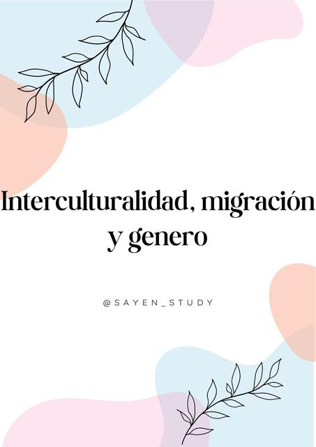 Interculturalidad, migración y genero