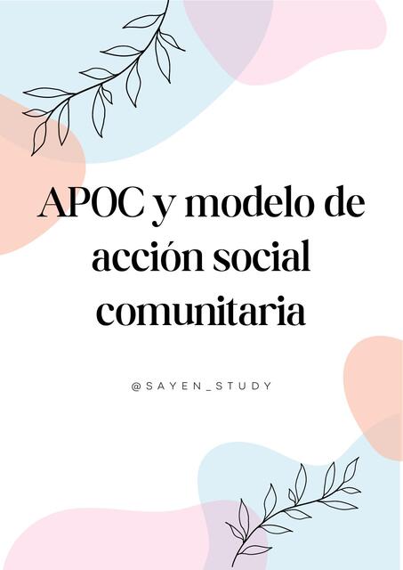 APOC y modelo de acción social comunitaria