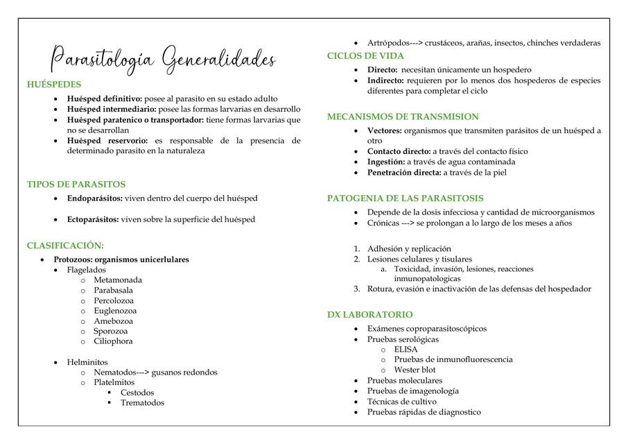 Generalidades Parasitologia