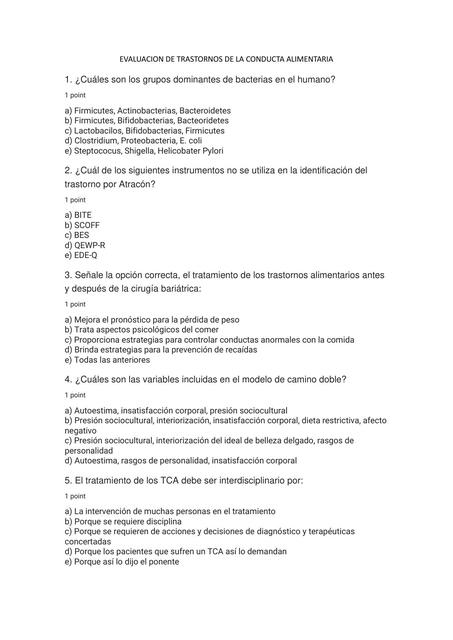 EVALUACION 3 Trastornos de la Conducta Alimentaria