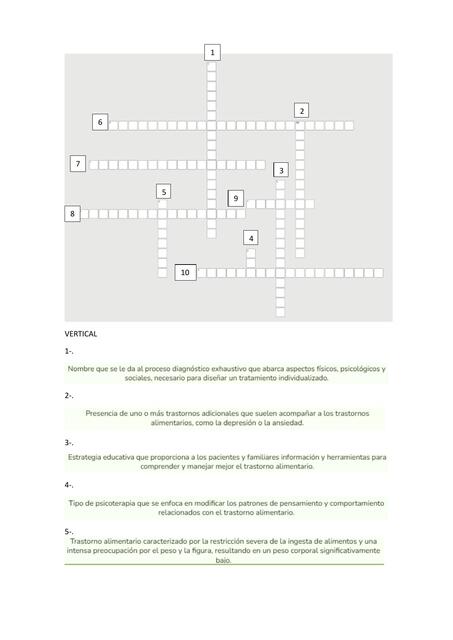 EVALUACION 5 TRASTORNO DE CONDUCTA ALIMENTARIA