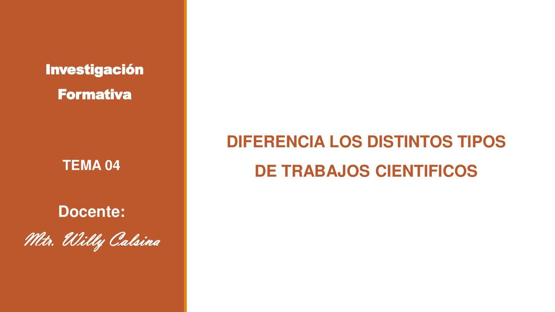 TEMA 04 DIFERENCIA LOS DISTINTOS TIPOS DE TRABAJOS