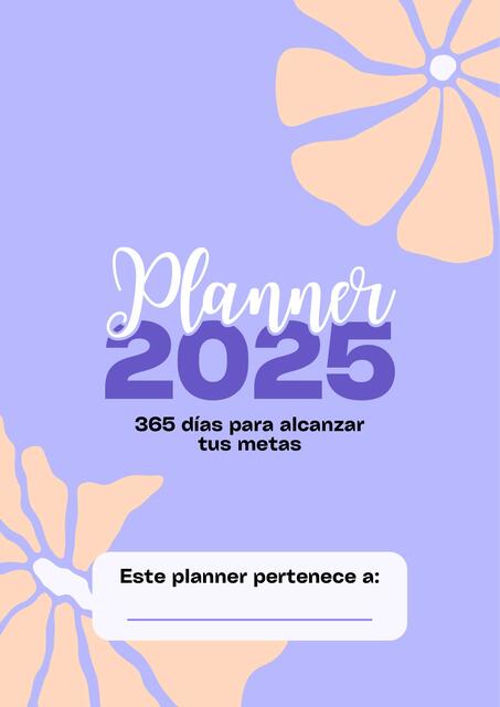 Agenda 2025 planeador ilustrado morado