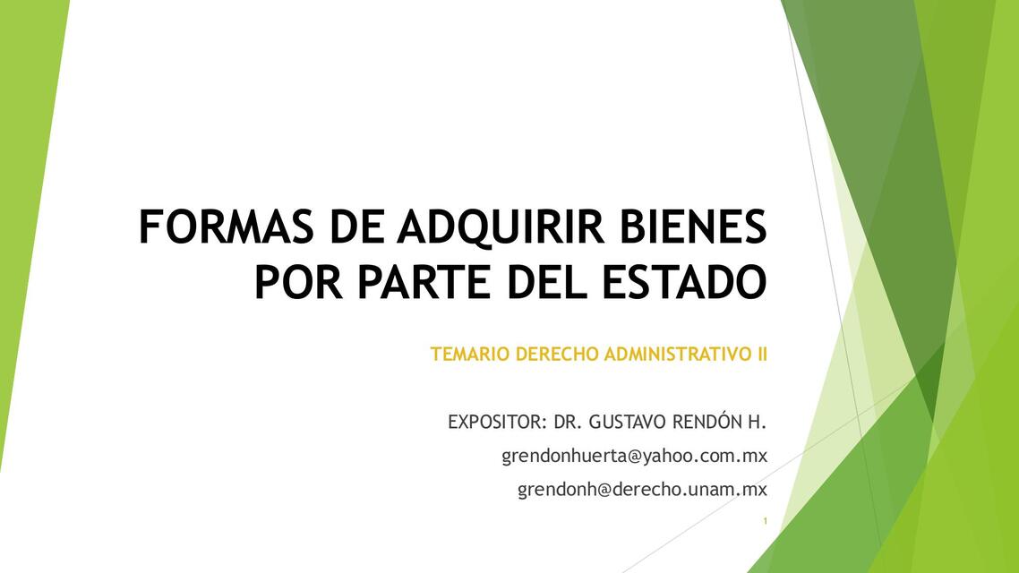 Formas de Adquirir Bienes por parte del Estado | Bautista Martinez | uDocz