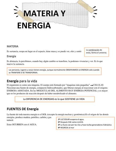 Materia y Energía 