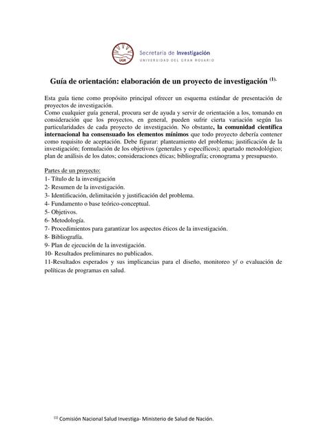 Guia de orientacion para la elaboracion de un proy