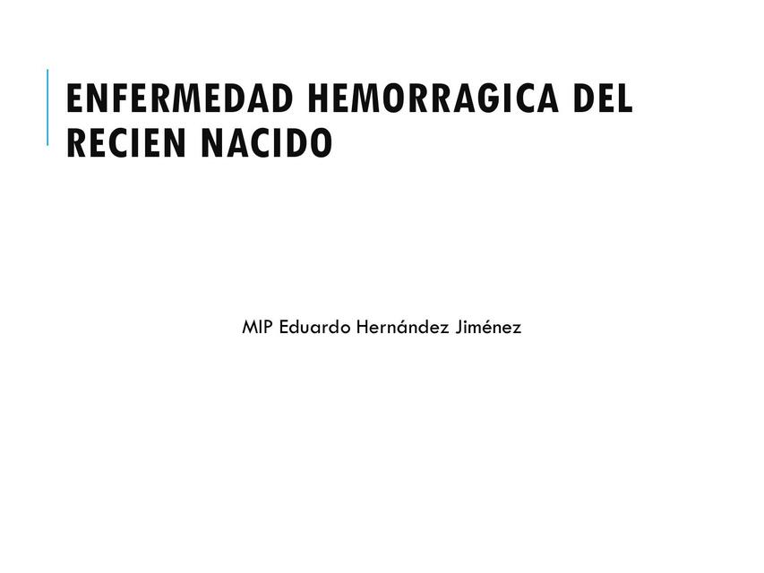 enfermedad hemorragica del recien nacido