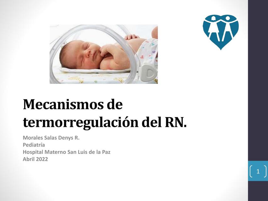 Mecanismos de termorregulación en el recien nacido