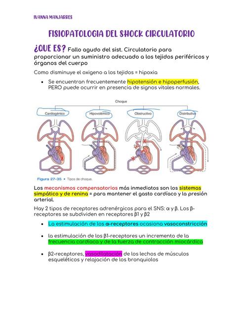 Fisiopatología del shock circulatorio