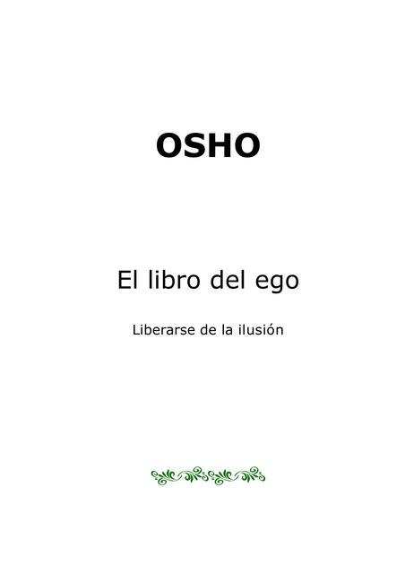 el libro del ego osho