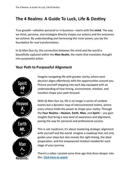 The 4 Realms A Guide To Luck Life Destiny | romina | uDocz
