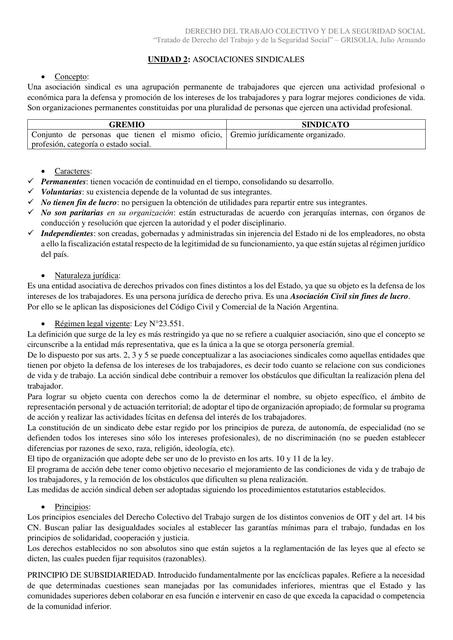 UNIDAD 2 - Derecho Laboral Colectivo y de la Seguridad Social