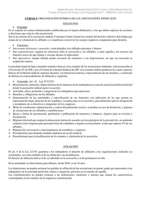 UNIDAD 5 - Derecho Laboral Colectivo y de la Seguridad Social