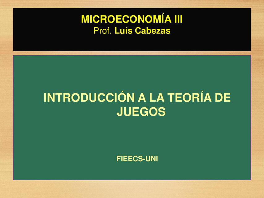 C Introducción a la teoría de juegos