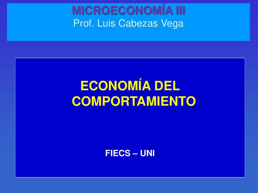 C Economía del comportamiento