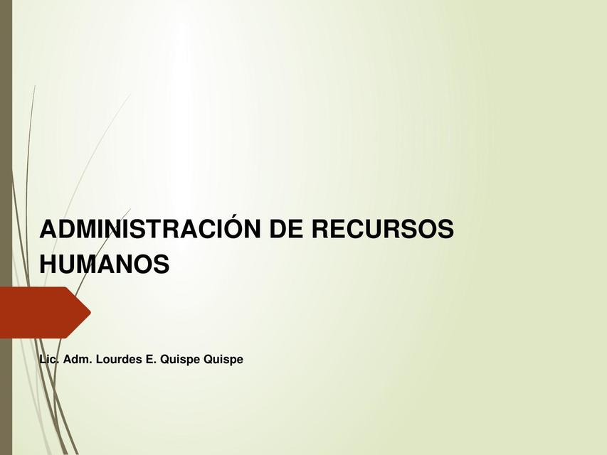 Administración de Recursos Humanos