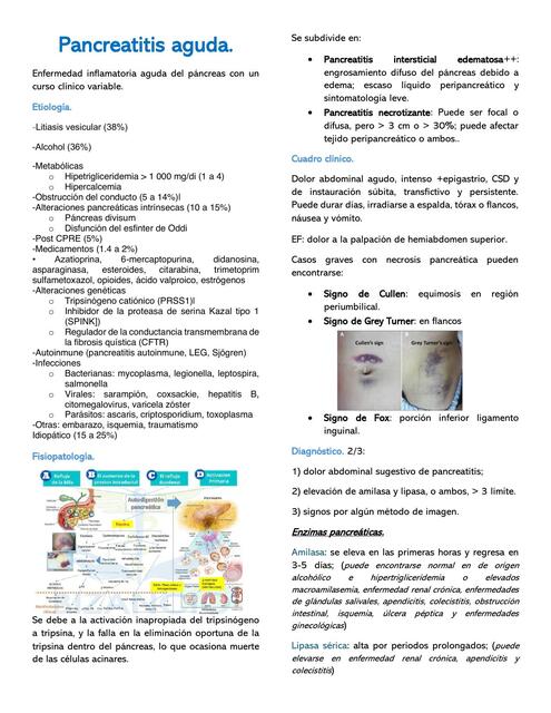 Pancreatitis aguda urgencias