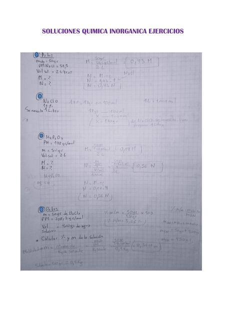 SOLUCIONES QUIMICA INORGANICA EJERCICIOS