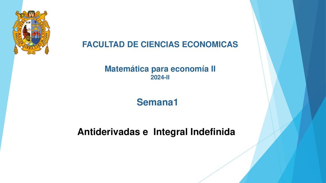 Semana 1 Antiderivas e integración por partes