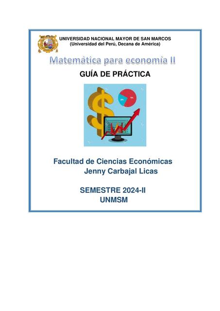 Guia práctica Matemática para Economía II Cálculo II