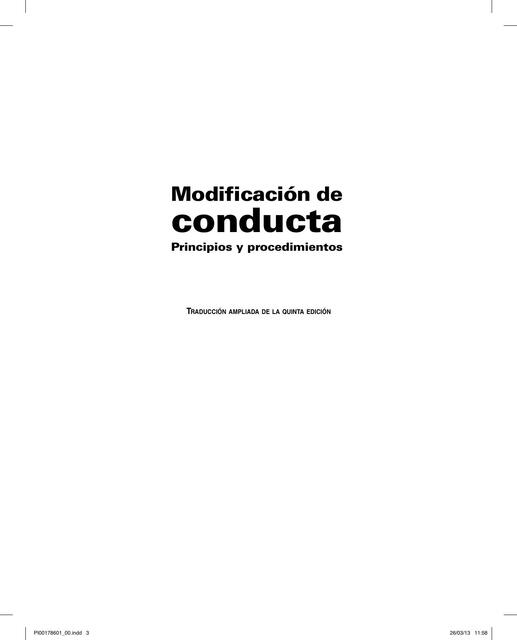 MODIFICACIÓN DE CONDUCTA PRINCIPIOS Y PROCEDIMIENT