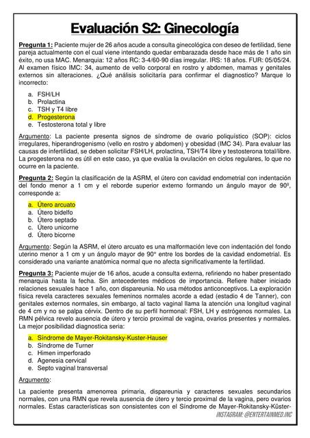 Evaluación S2 - Ginecología USMP 2024-II