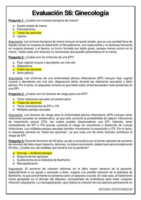 Evaluación S6 - Ginecología USMP 2024-II