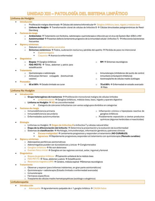 UNIDAD XIII Sistema linfático