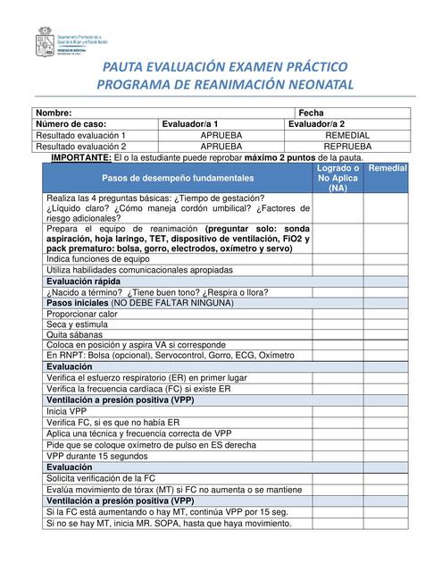 Pauta Examen Práctico