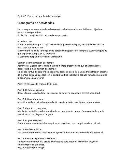 Cronologia de actividades metodologia | ANDREA | uDocz