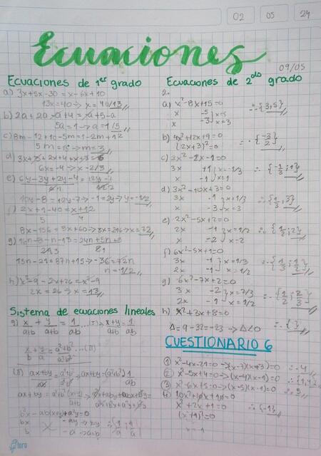 Matemática general ecuaciones